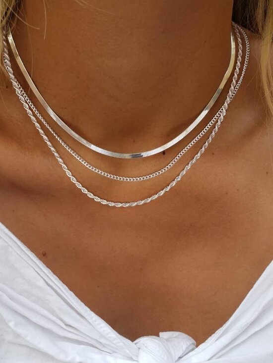 Women's Layered Necklace Set - 3 Piece Dainty Gold Jewelry for Everyday Stacking - Picture 2 of 9